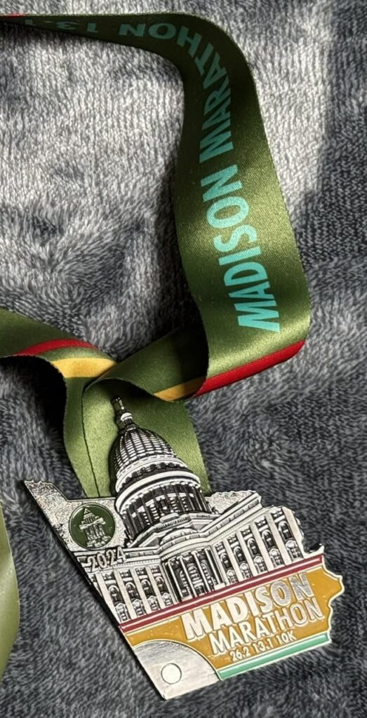 Madison Half Marathon finisher medal 2024